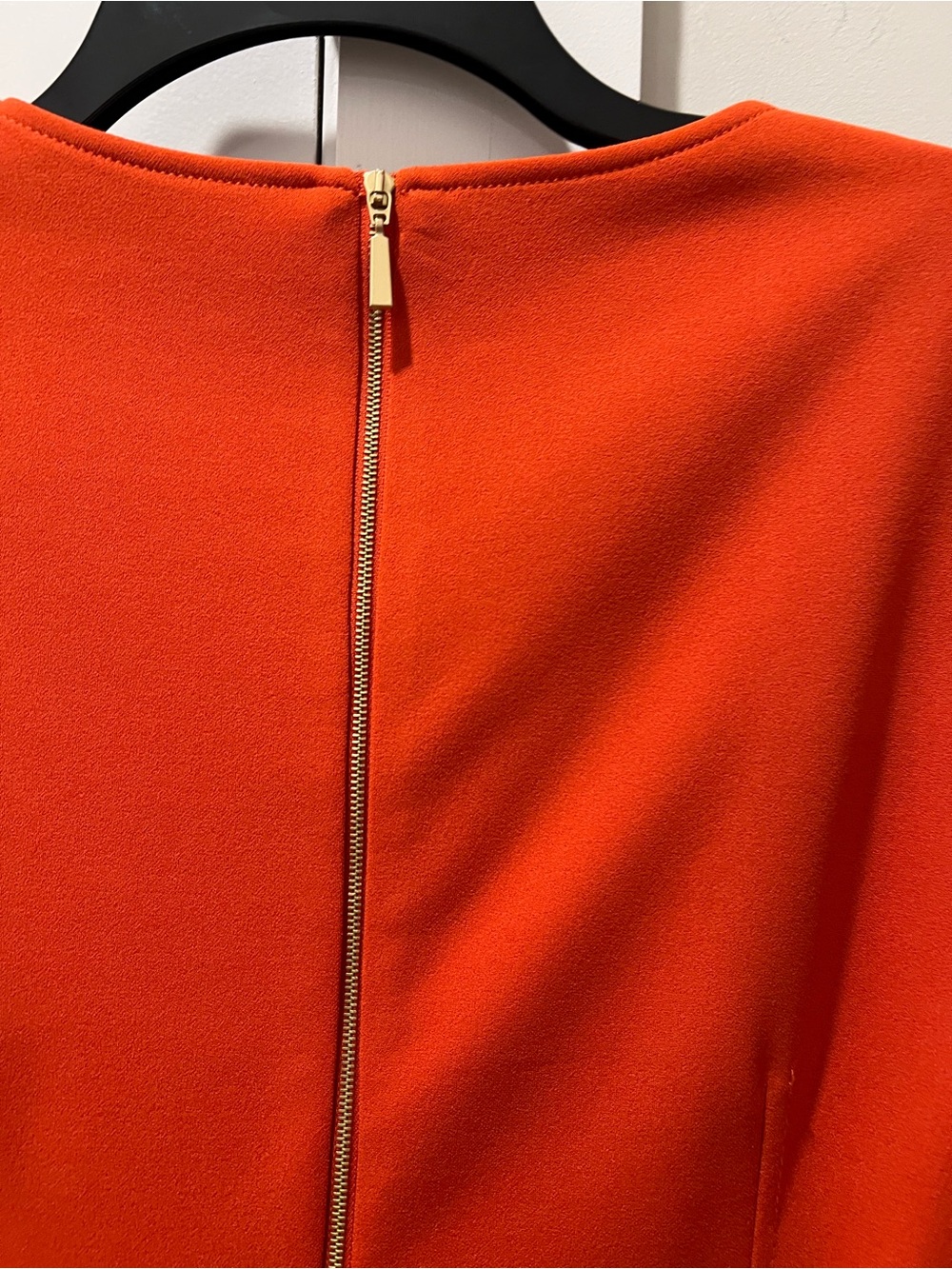 Calvin Klein Burnt Orange Draped Sheath Dress —
